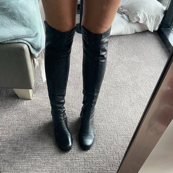 Stuart Weitzman 50/50Gabardine Over-the-Knee Boots - Picture 5 of 7